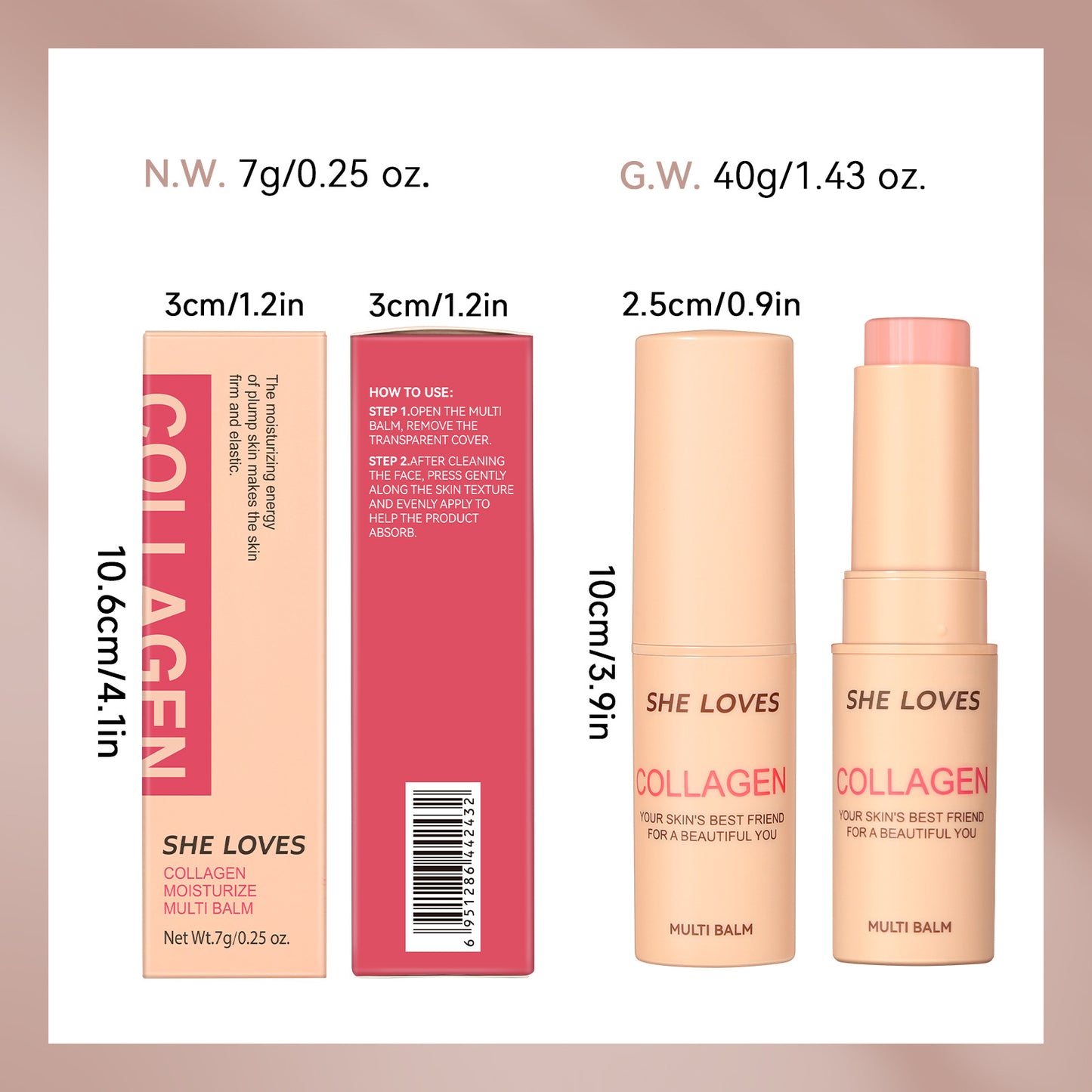 SHELOVES Collagen Moisture Stick: Anti-Aging, Firming & Deep Hydration Balm