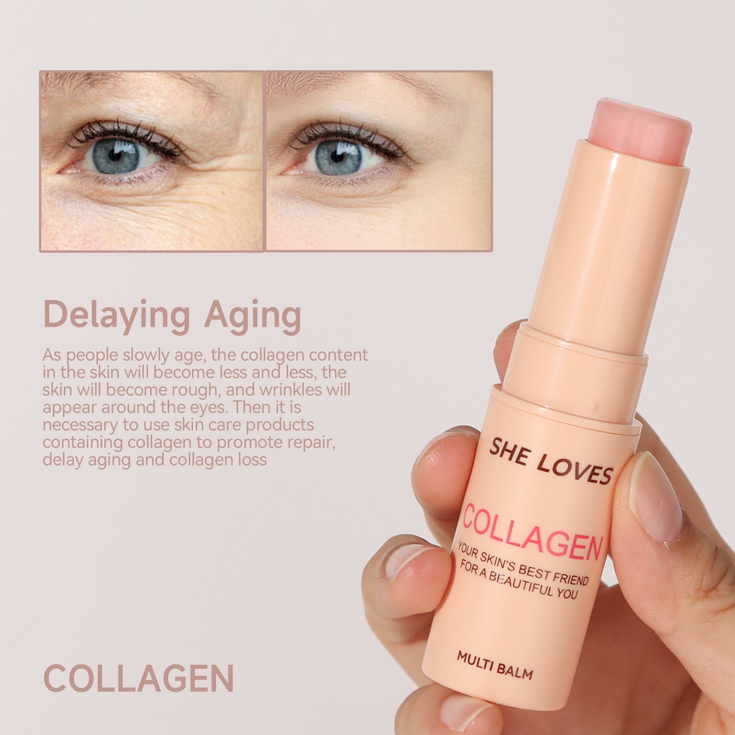 SHELOVES Collagen Moisture Stick: Anti-Aging, Firming & Deep Hydration Balm
