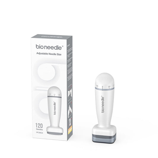 Bio Needle 120A Stamp Microneedling Device | Adjustable Needle Length Essence Roller Stamp | Direct-Insertion Skin Care Tool